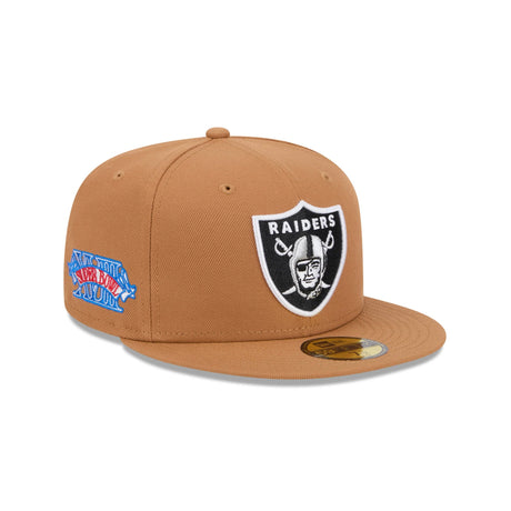 Las Vegas Raiders Color Pack Super Bowl XVIII Patch Tan 59FIFTY Fitted Hat - New Era - 23120112301