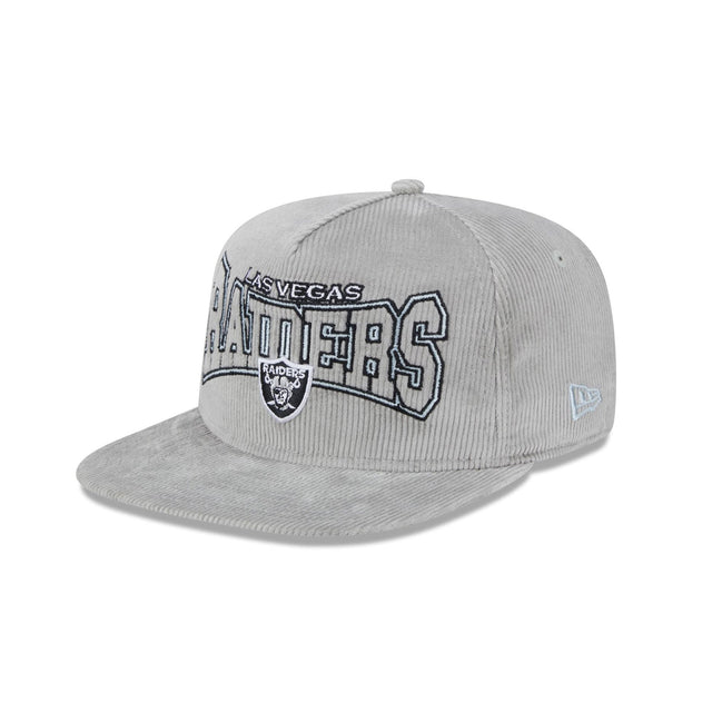 Las Vegas Raiders Corduroy Gray Golfer Snapback Hat - New Era - 231513123