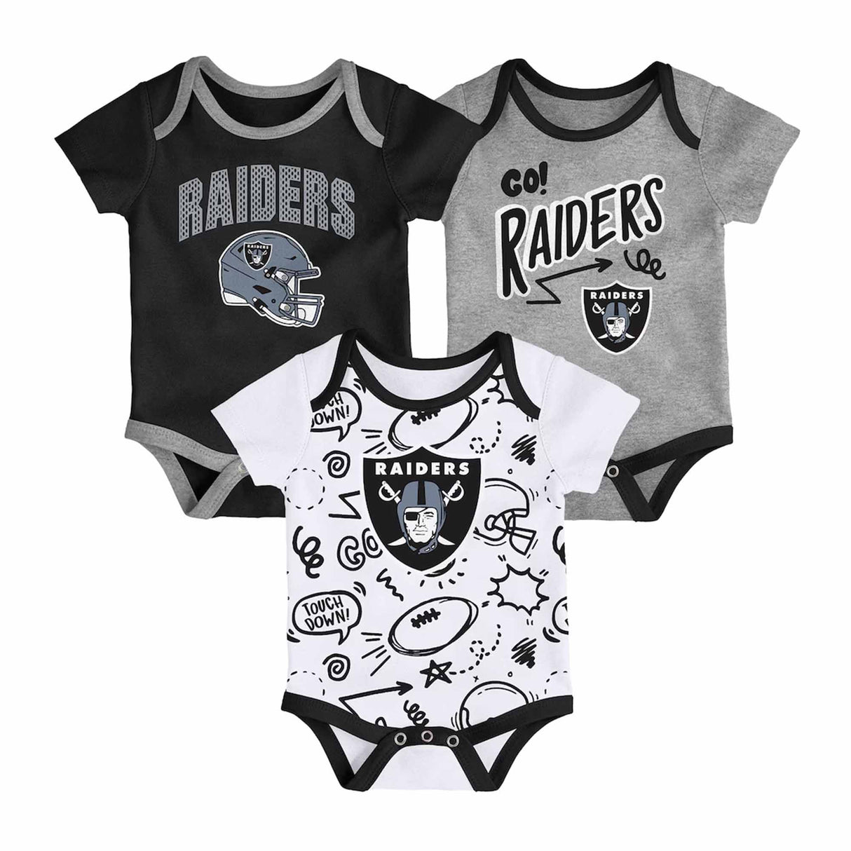 Las Vegas Raiders Infant All Day Play 3 - Piece Bodysuit Set - NFL - 24330112401