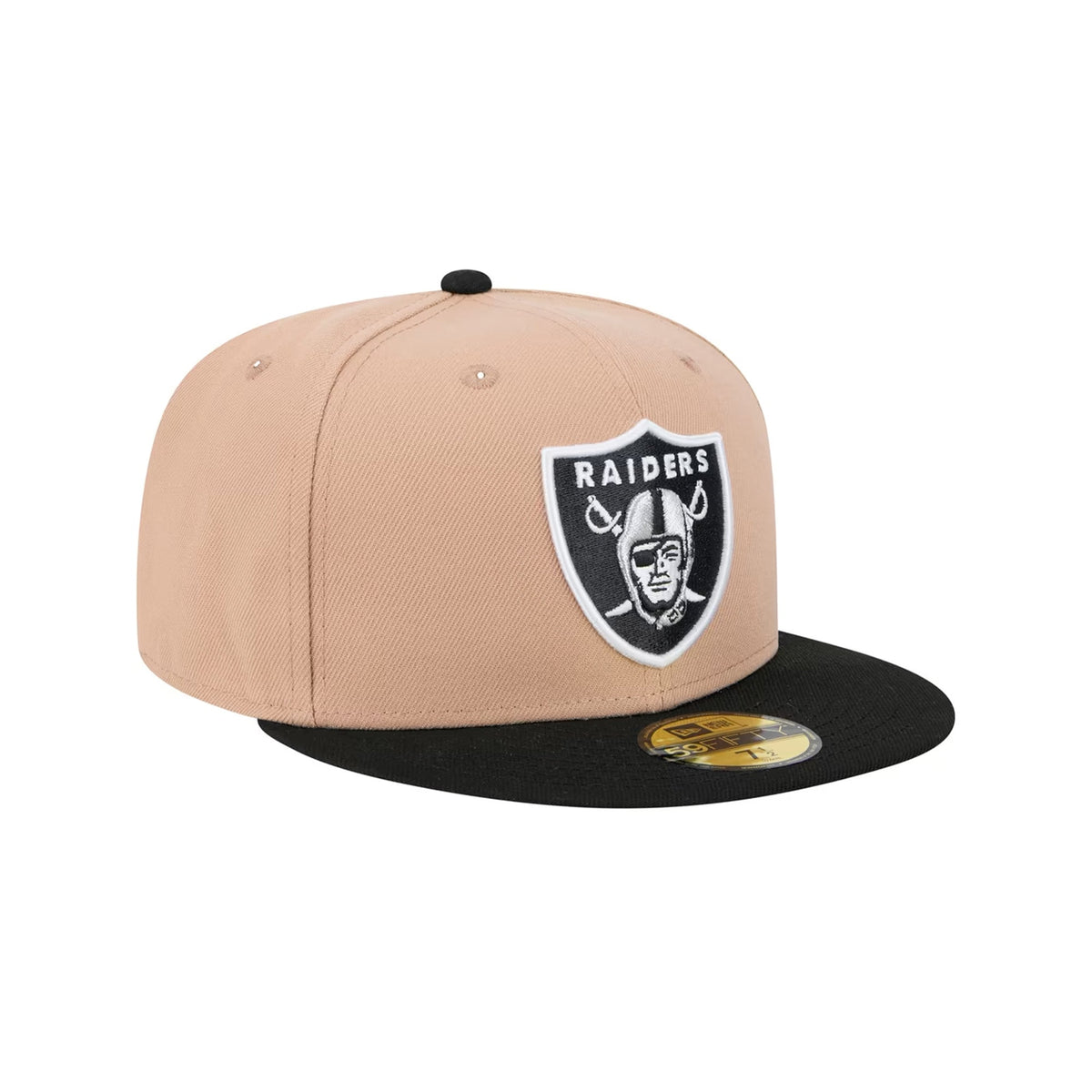 Las Vegas Raiders Logo Tan 59FIFTY Fitted Hat - New Era - 23220412301