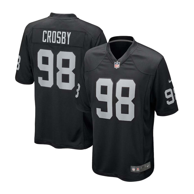 Las Vegas Raiders Maxx Crosby 98 Black Nike Game Player Jersey - Nike - 2304401123101