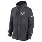 Las Vegas Raiders Nike Anthracite Primetime Club Full - Zip Hoodie - Nike - 