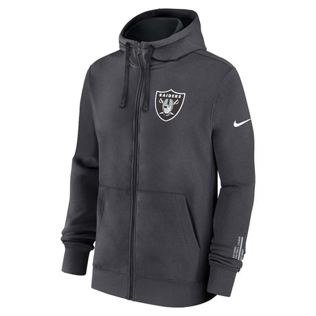 Las Vegas Raiders Nike Anthracite Primetime Club Full - Zip Hoodie - Nike - 