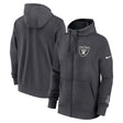 Las Vegas Raiders Nike Anthracite Primetime Club Full - Zip Hoodie - Nike - 