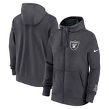 Las Vegas Raiders Nike Anthracite Primetime Club Full - Zip Hoodie - Nike - 