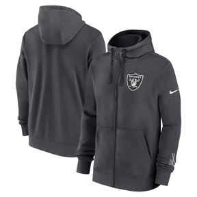 Las Vegas Raiders Nike Anthracite Primetime Club Full - Zip Hoodie - Nike - 
