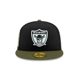 Las Vegas Raiders Super Bowl XI Side Patch Black & Olive 59FIFTY Fitted Hat - New Era - 23740212312