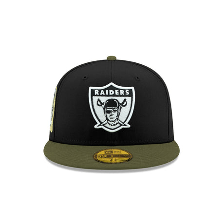 Las Vegas Raiders Super Bowl XI Side Patch Black & Olive 59FIFTY Fitted Hat - New Era - 23740212312