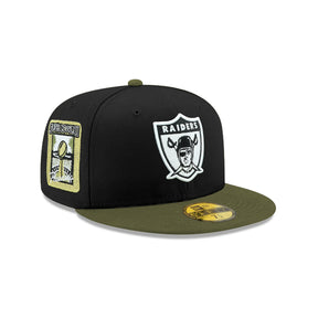 Las Vegas Raiders Super Bowl XI Side Patch Black & Olive 59FIFTY Fitted Hat - New Era - 23740212312