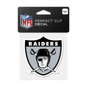 Las Vegas Raiders Throwback Shield Logo 4x4 Perfect Cut Decal - Wincraft - 3210123
