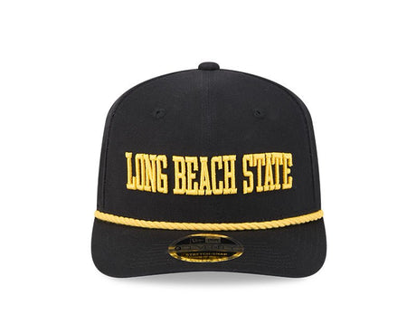 Long Beach State Black 9SEVENTY Stretch - Snap Hat - New Era - 234301631