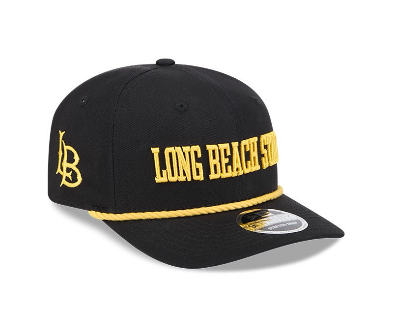 Long Beach State Black 9SEVENTY Stretch - Snap Hat - New Era - 234301631