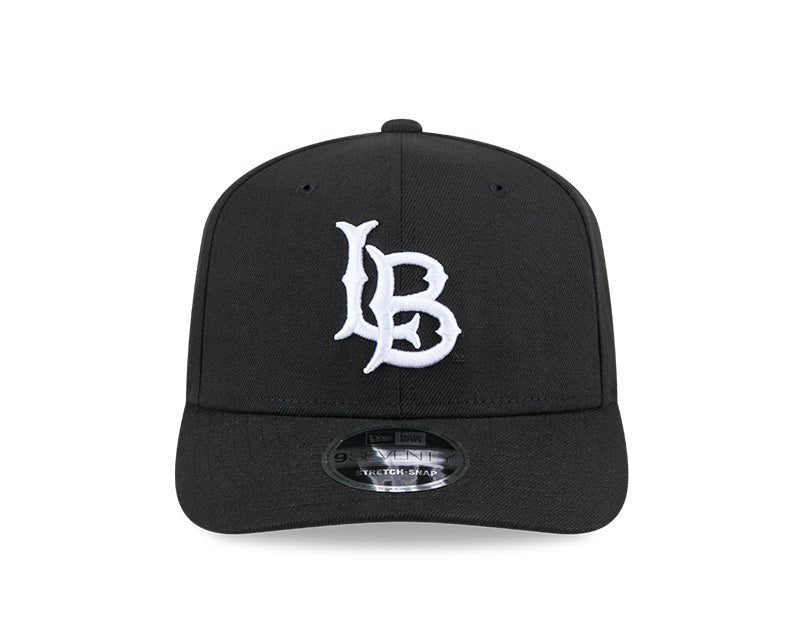 Long Beach State Black 9SEVENTY Stretch - Snap Hat - New Era - 234303631