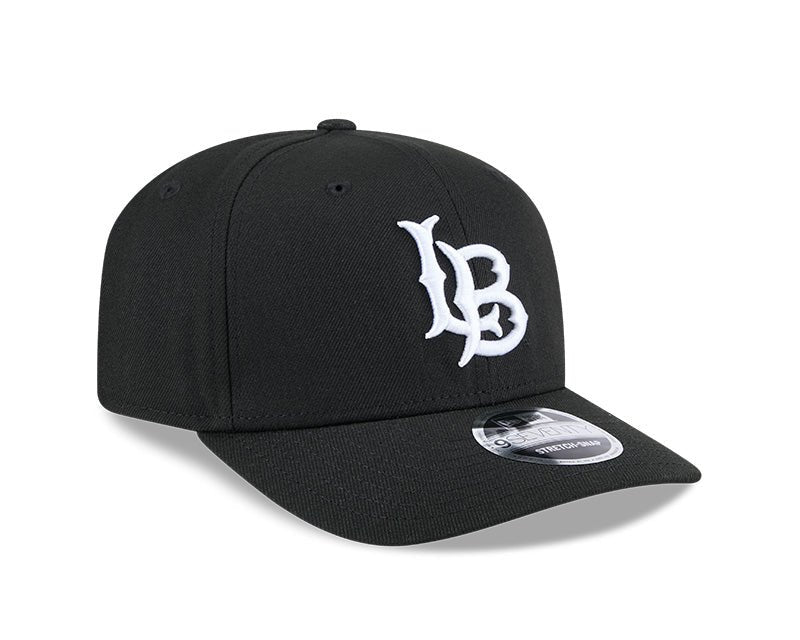 Long Beach State Black 9SEVENTY Stretch - Snap Hat - New Era - 234303631