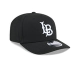 Long Beach State Black 9SEVENTY Stretch - Snap Hat - New Era - 234303631
