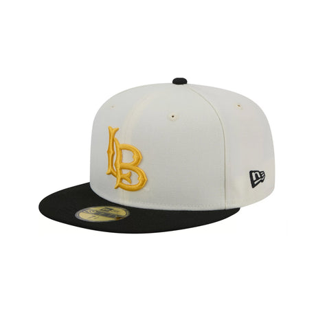 Long Beach State Chrome Black 59FIFTY Fitted Hat - New Era - 230110163101