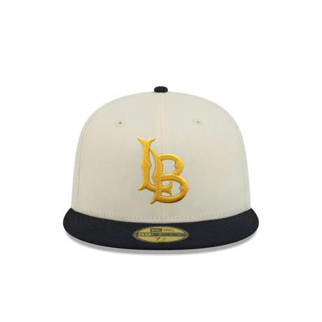 Long Beach State Chrome Black 59FIFTY Fitted Hat - New Era - 230110163101