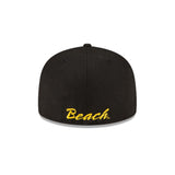 Long Beach State Yellow LB Logo Black 59FIFTY Fitted Hat - New Era - 