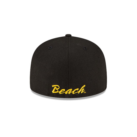Long Beach State Yellow LB Logo Black 59FIFTY Fitted Hat - New Era - 