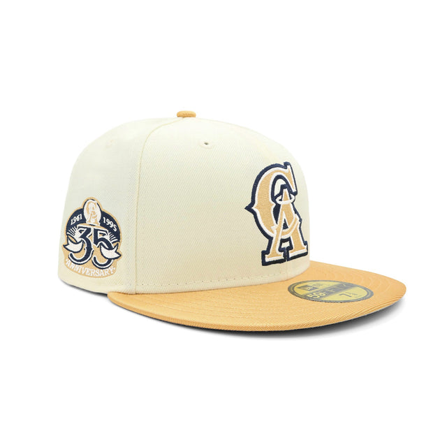 Los Angeles Angels 35th Anniversary Cream & Gold 59FIFTY Fitted Hat - New Era - 23861540202