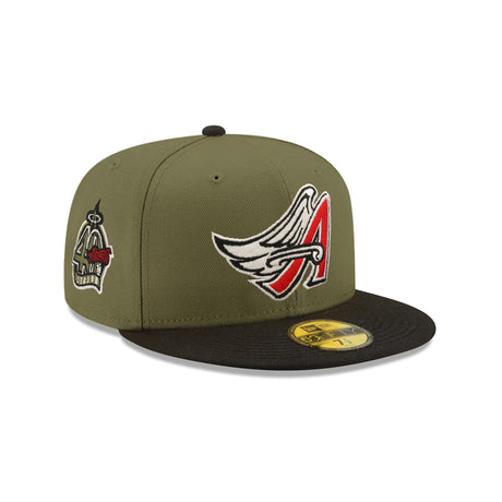 Los Angeles Angels 40th Patch Olive & Black "Field Issue" 59FIFTY Fitted Hat - New Era - 