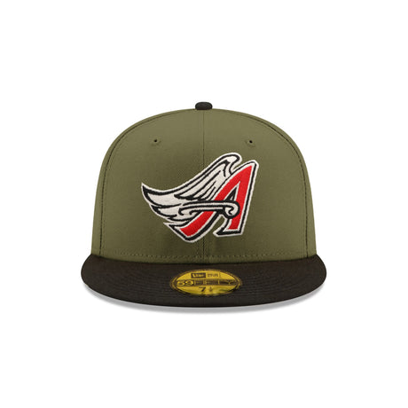 Los Angeles Angels 40th Patch Olive & Black "Field Issue" 59FIFTY Fitted Hat - New Era - 