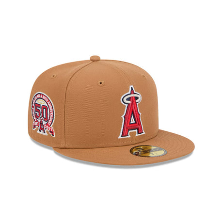Los Angeles Angels 50th Anniversary Patch Brown 59FIFTY Fitted Hat - New Era - 23120140201