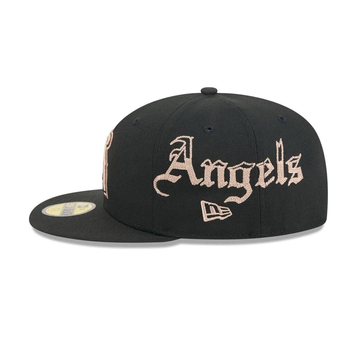 Los Angeles Angels Gothic Lettering Black 59FIFTY Fitted Hat - New Era - 23014340201