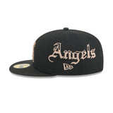 Los Angeles Angels Gothic Lettering Black 59FIFTY Fitted Hat - New Era - 23014340201