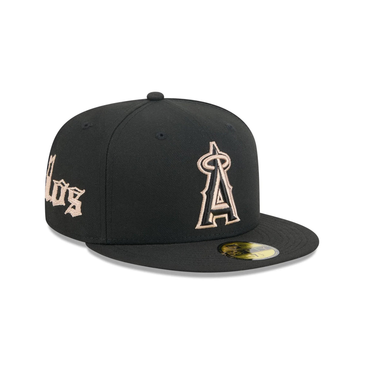 Los Angeles Angels Gothic Lettering Black 59FIFTY Fitted Hat - New Era - 23014340201