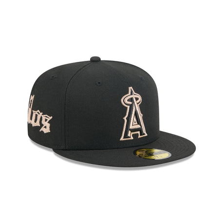 Los Angeles Angels Gothic Lettering Black 59FIFTY Fitted Hat - New Era - 23014340201