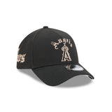 Los Angeles Angels Gothic Lettering Black 9FORTY A-Frame Snapback Hat - New Era - 230144402