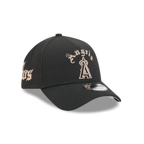 Los Angeles Angels Gothic Lettering Black 9FORTY A-Frame Snapback Hat - New Era - 230144402