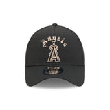 Los Angeles Angels Gothic Lettering Black 9FORTY A-Frame Snapback Hat - New Era - 230144402