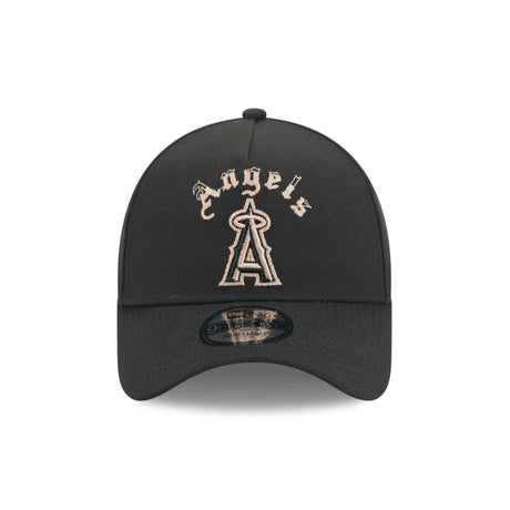 Los Angeles Angels Gothic Lettering Black 9FORTY A-Frame Snapback Hat - New Era - 230144402