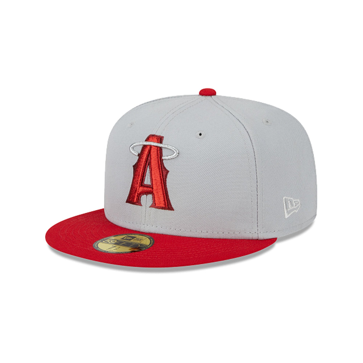 Los Angeles Angels Metallic City Gray & Red 59FIFTY Fitted Hat - New Era - 23334740201
