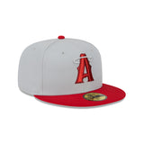 Los Angeles Angels Metallic City Gray & Red 59FIFTY Fitted Hat - New Era - 23334740201