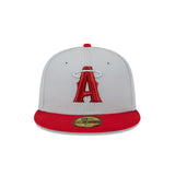 Los Angeles Angels Metallic City Gray & Red 59FIFTY Fitted Hat - New Era - 23334740201
