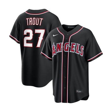 Los Angeles Angels Mike Trout Replica Black Out Jersey - Nike - 233201402133