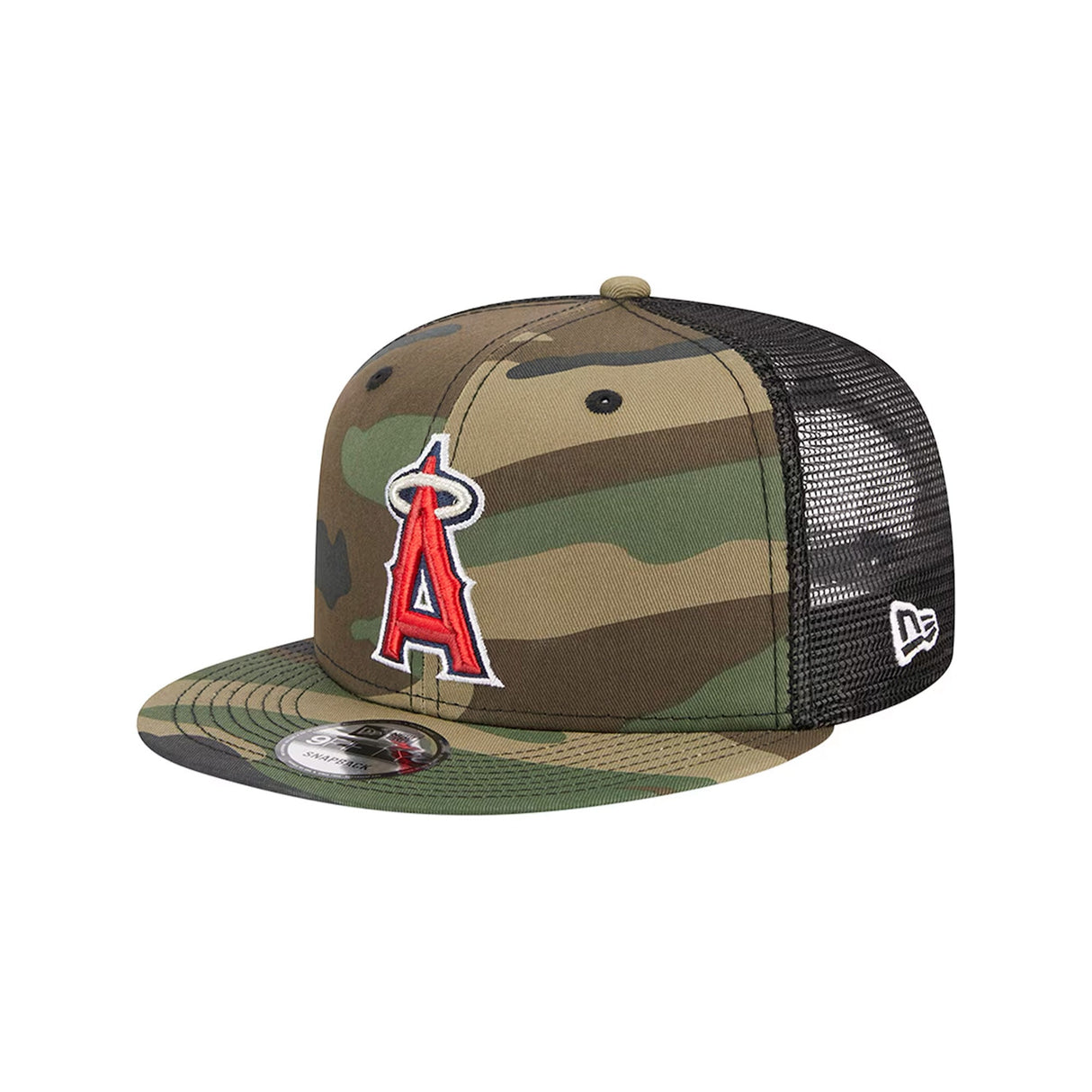 Los Angeles Angels Woodland Camo 9FIFTY Snapback Trucker Hat - New Era - 23012640201