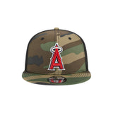 Los Angeles Angels Woodland Camo 9FIFTY Snapback Trucker Hat - New Era - 23012640201