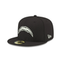 Los Angeles Chargers Authentic Collection Black and White 59FIFTY Fitted - New Era - 