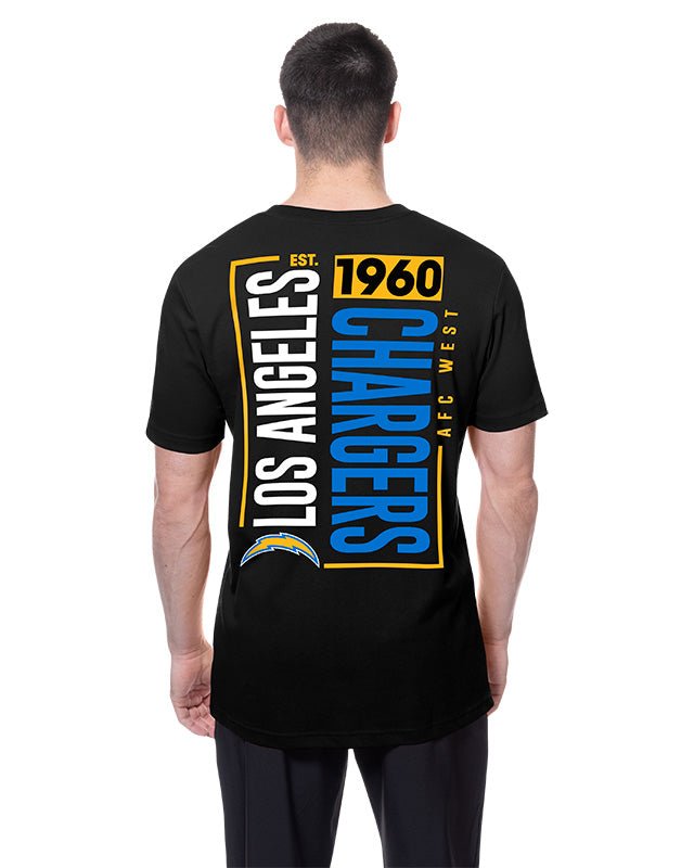 Los Angeles Chargers Black New Era 2-Hit Boxy T-Shirt