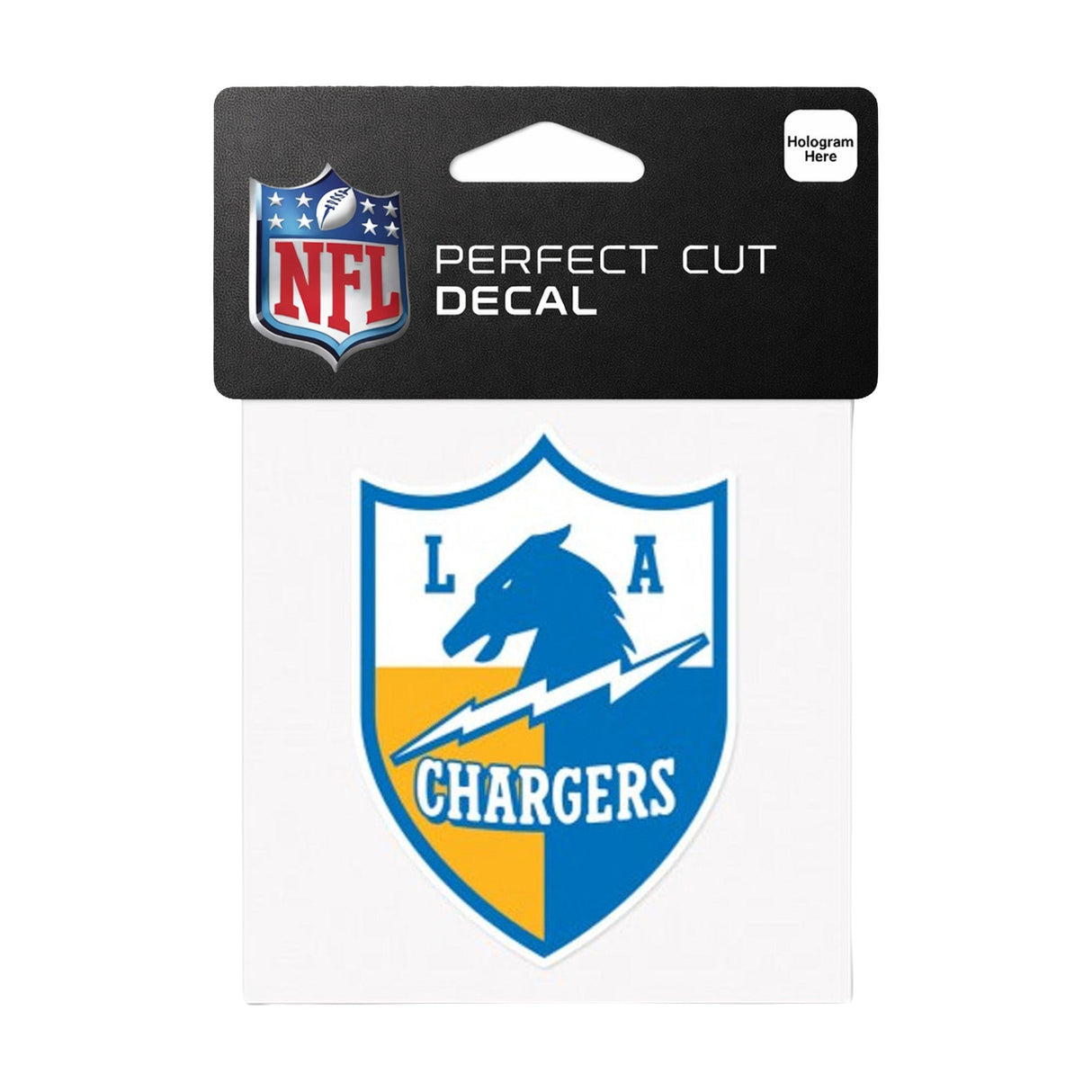 Los Angeles Chargers Throwback Shield Logo 4x4 Perfect Cut Decal - Wincraft - 3210109