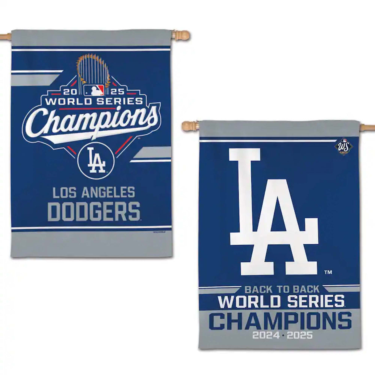 Los Angeles Dodgers 2025 Back - to - Back World Series Champions Double - Sided House Flag - Wincraft - 