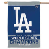 Los Angeles Dodgers 2025 Back - to - Back World Series Champions Double - Sided House Flag - Wincraft - 