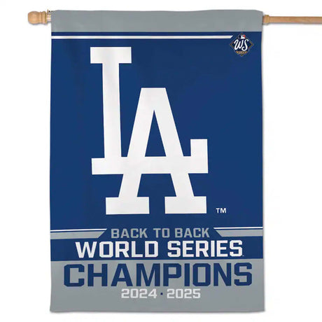 Los Angeles Dodgers 2025 Back - to - Back World Series Champions Double - Sided House Flag - Wincraft - 