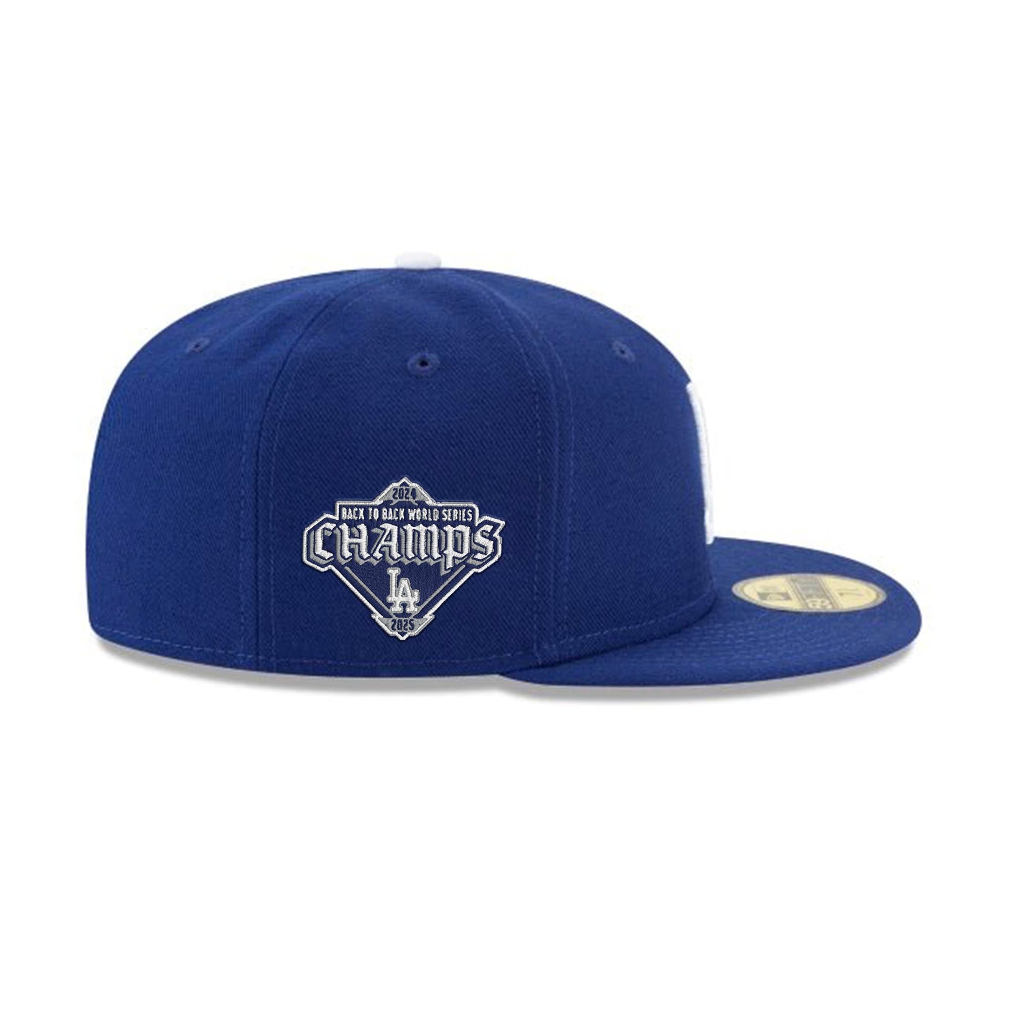 Dodgers 2025 Back-To-Back Champs Diamond Patch 59FIFTY Royal