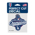 Los Angeles Dodgers 2025 World Series Champions 4" x 4" Perfect Cut Decal - Wincraft - 31221141102