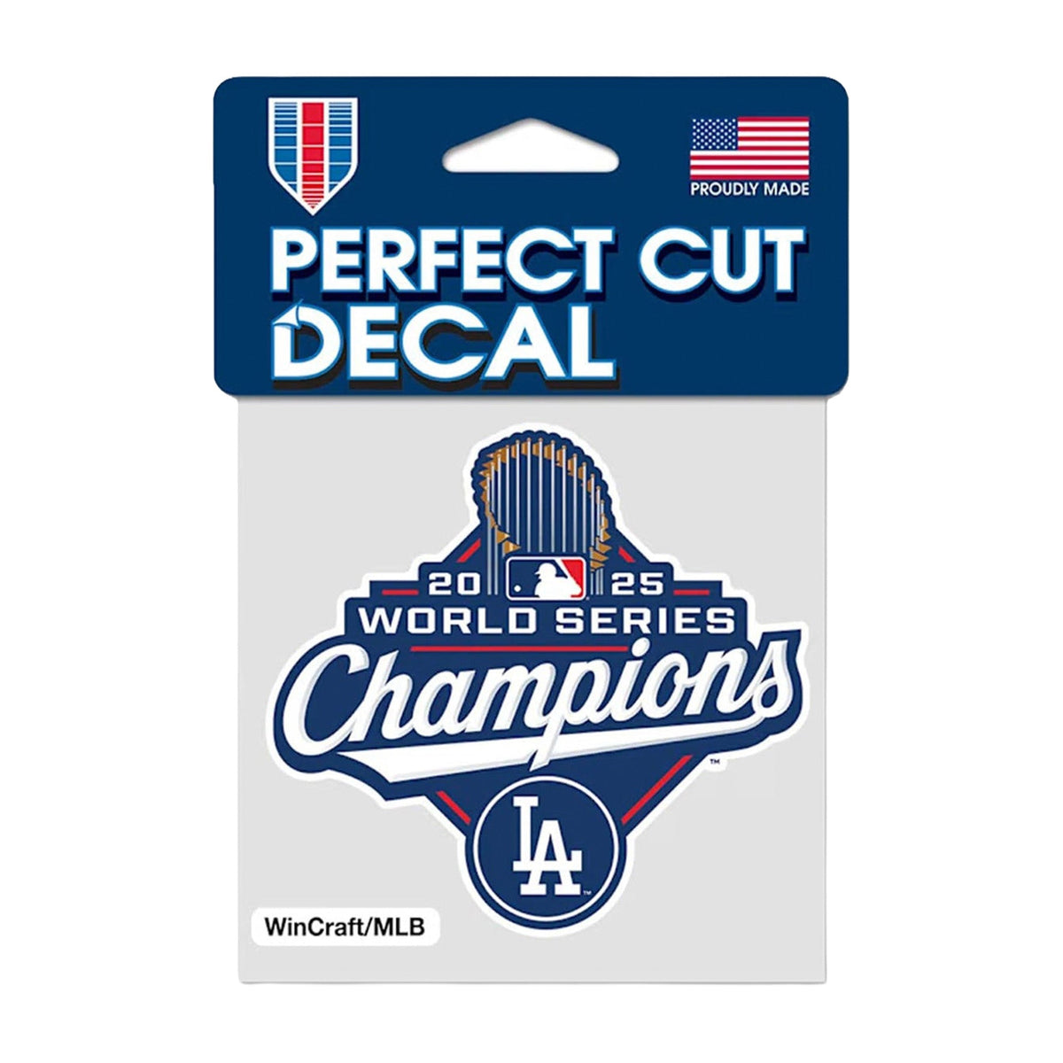 Los Angeles Dodgers 2025 World Series Champions 4" x 4" Perfect Cut Decal - Wincraft - 31221141102